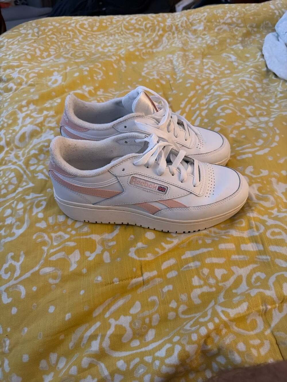 Reebok Women's Club C Double Revenge Platform Sneakers in Chalk/Smokey Rose